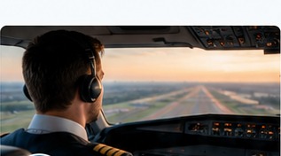 Pilot in an aircraft cockpit